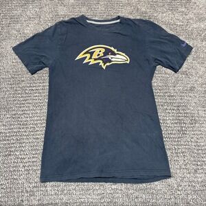 Nike Baltimore Ravens Mens T Shirt Small Navy Blue Graphic Tee Short Sleeve